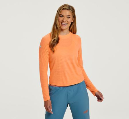 Hoka One One Merino Blend Long Sleeve - Top Dama Cantaloupe | RO-JOz6paM